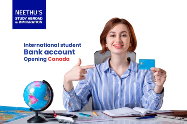International student opening a bank account in Canada at a local bank branch
