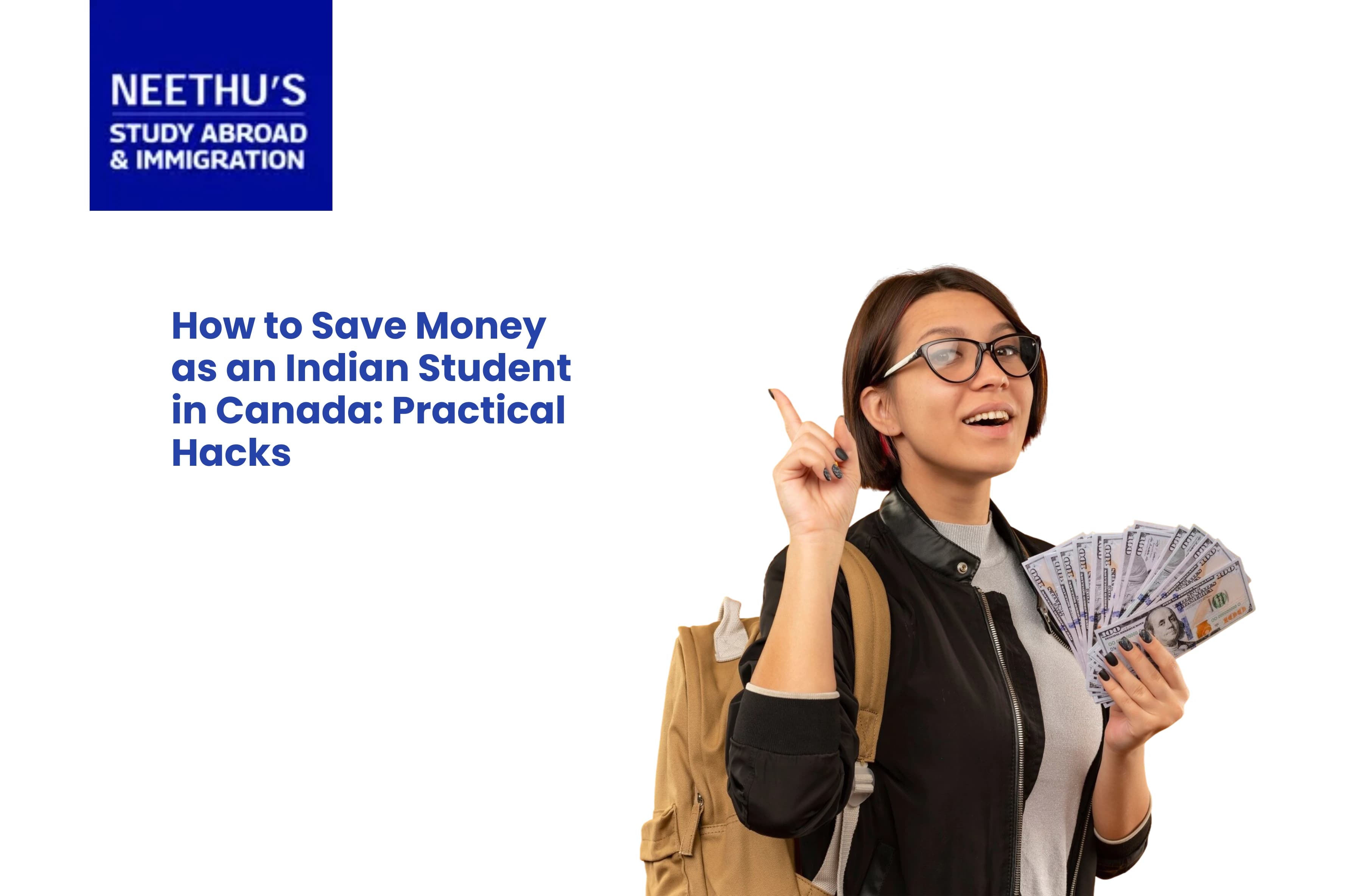 Indian student in Canada managing expenses and saving money through budgeting, grocery planning, and student discounts.