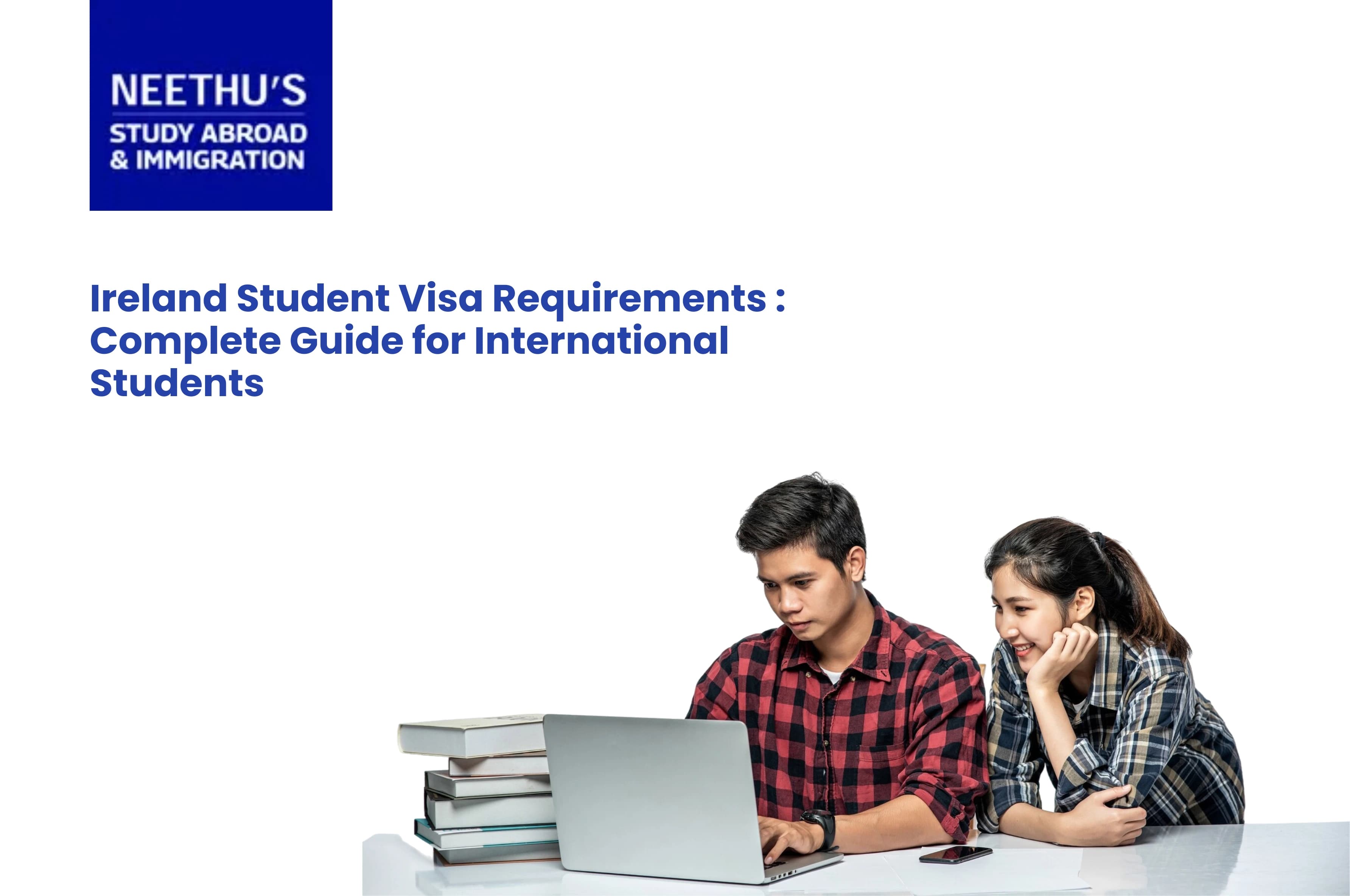 International student reviewing Ireland student visa requirements with passport, university admission letter, and financial documents for visa application.
