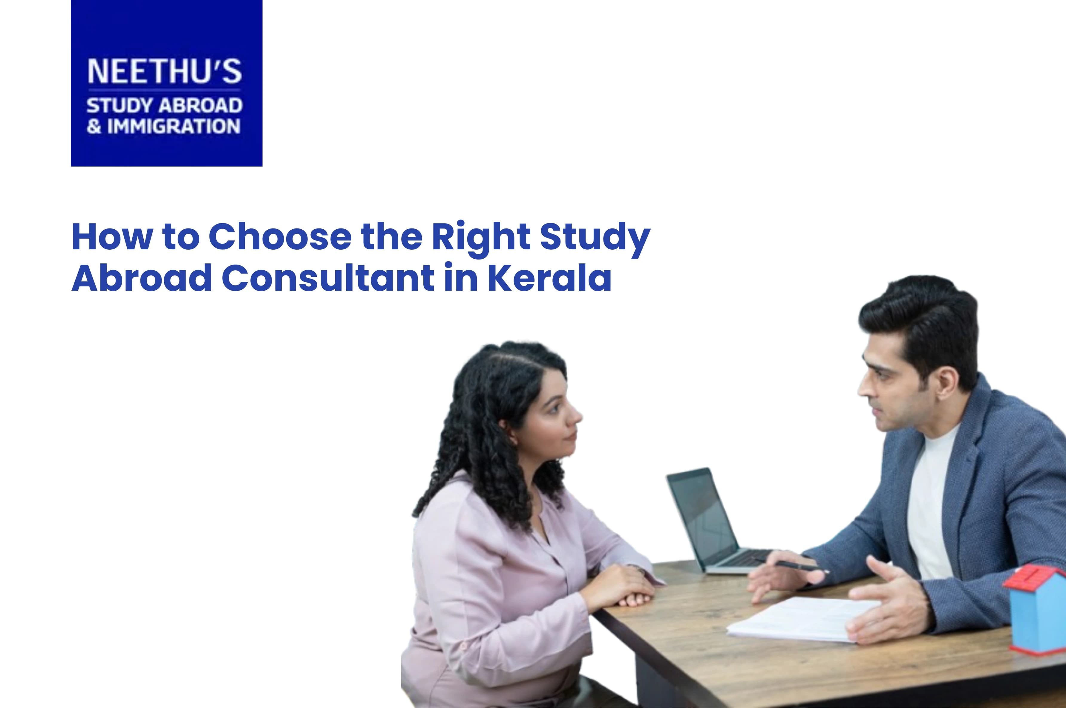 Student choosing best study abroad consultants in Kerala with checklist including reviews, services, and visa support.