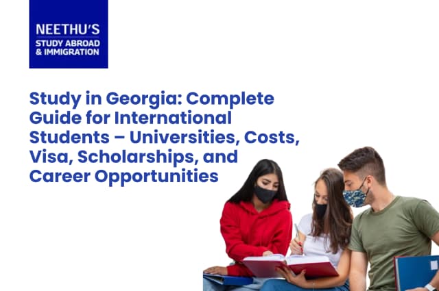 International students studying at a modern university campus in Georgia with diverse academic and career opportunities