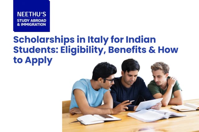 Indian students studying in Italy with scholarship opportunities and university campus background