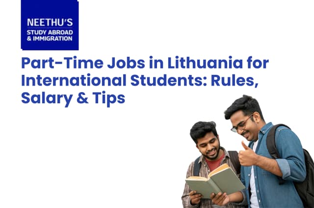 International student working part-time in Lithuania while pursuing higher education