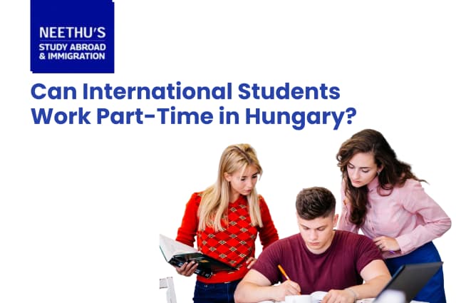International students working part-time in a café while studying at a university in Hungary.