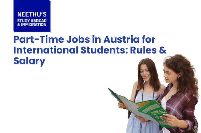 International students working part-time in Austria at a café while studying at university