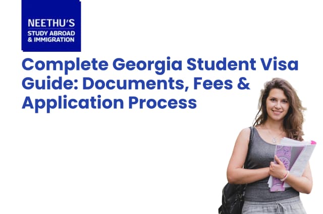 Indian student holding a passport and Georgia student visa documents before studying at a university in Georgia
