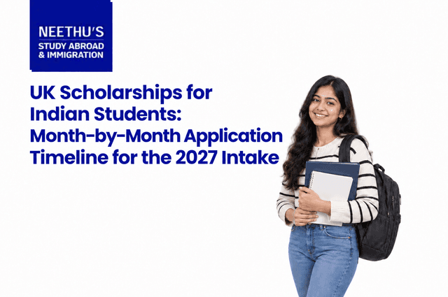 UK scholarship timeline for Indian students 2027 intake with month-by-month application guide