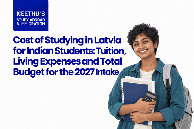 Indian student planning tuition and living expenses for studying in Latvia during the 2027 intake