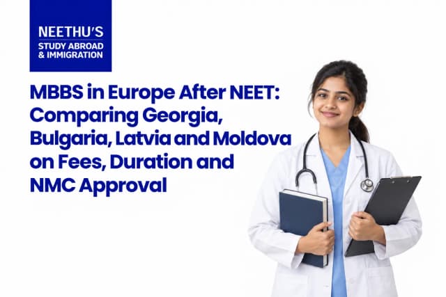 Indian medical student comparing MBBS study options in Georgia, Bulgaria, Latvia and Moldova after NEET.