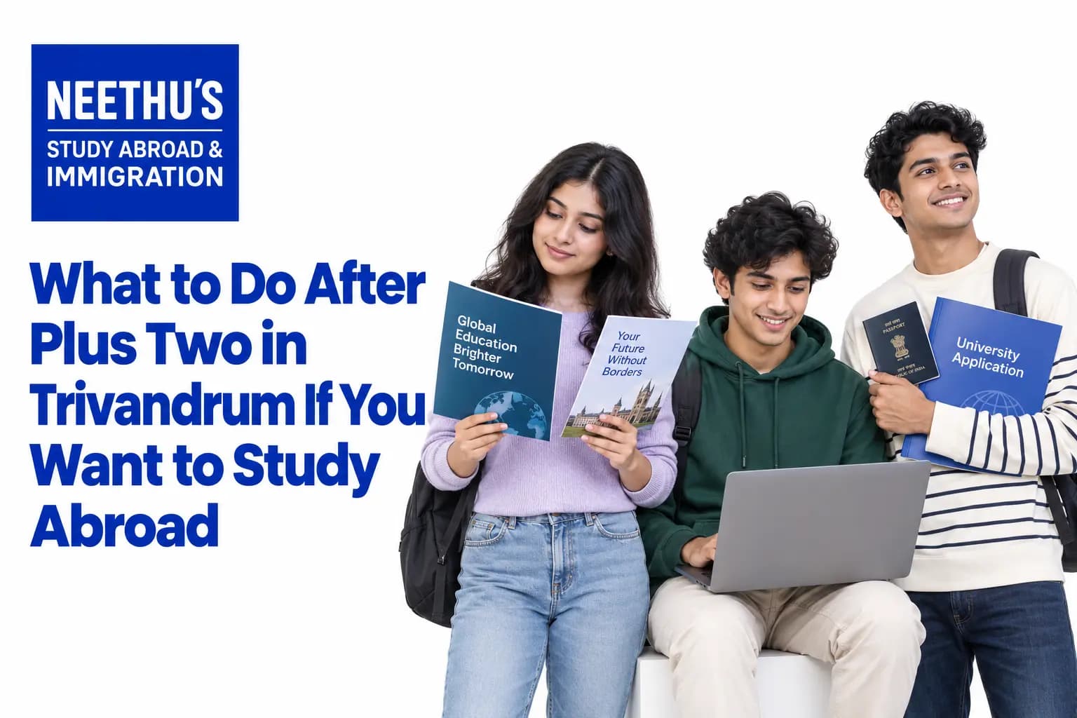 Plus Two graduates from Trivandrum exploring courses and opportunities to study abroad.