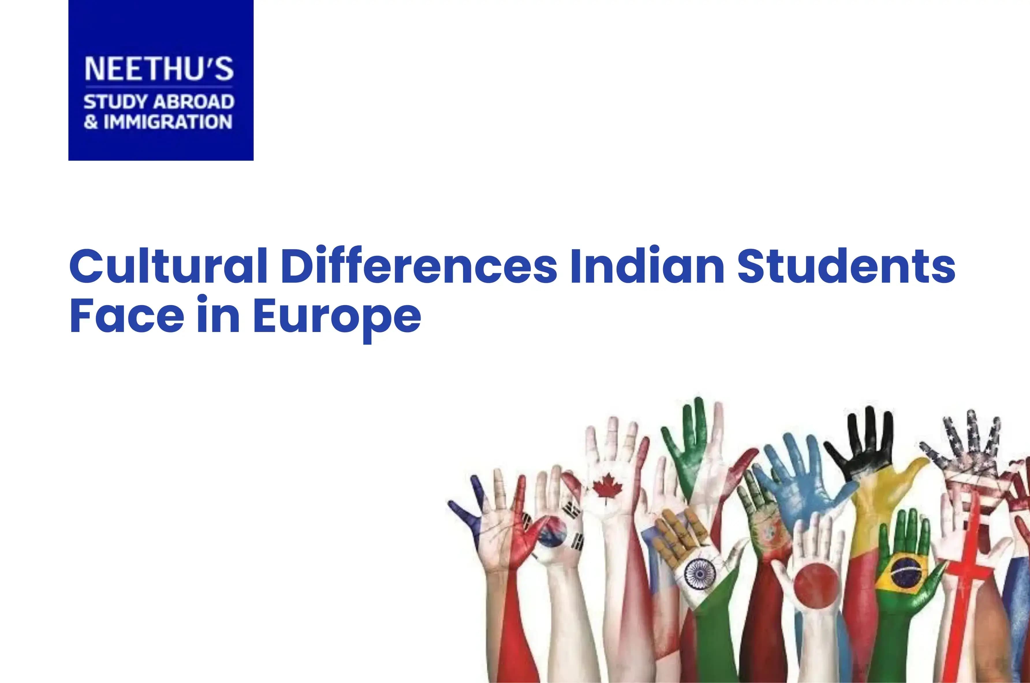 Indian student sitting in a European café, surrounded by local students, engaging in conversation about cultural differences