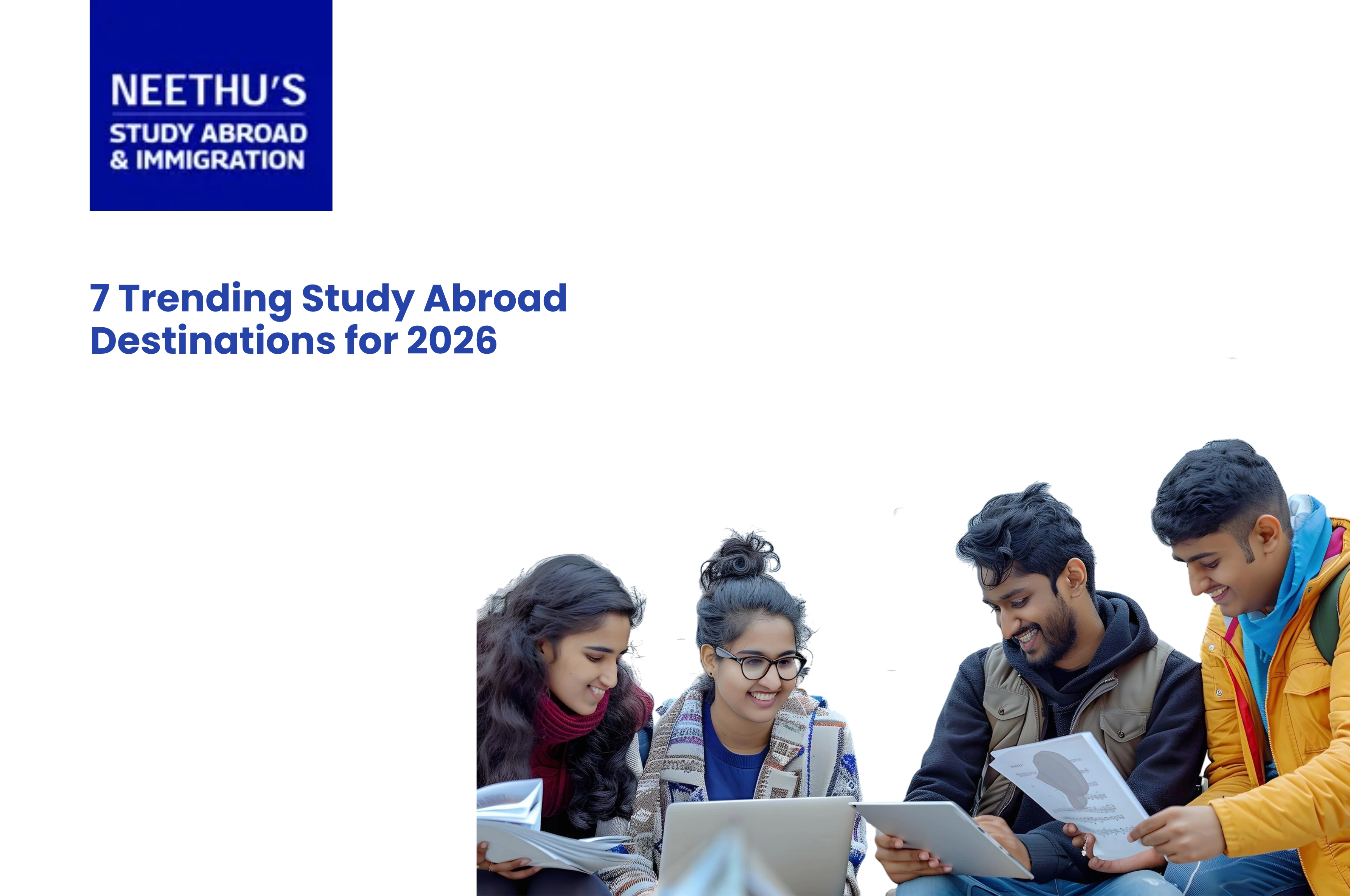 Indian student choosing trending study abroad destinations 2026 on a world map with university options highlighted.