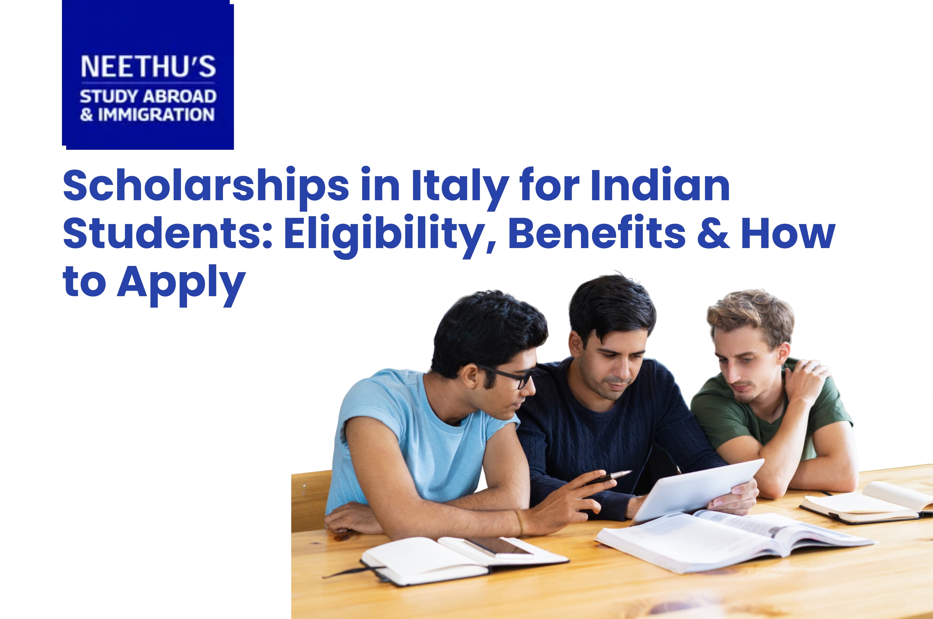 Indian students studying in Italy with scholarship opportunities and university campus background